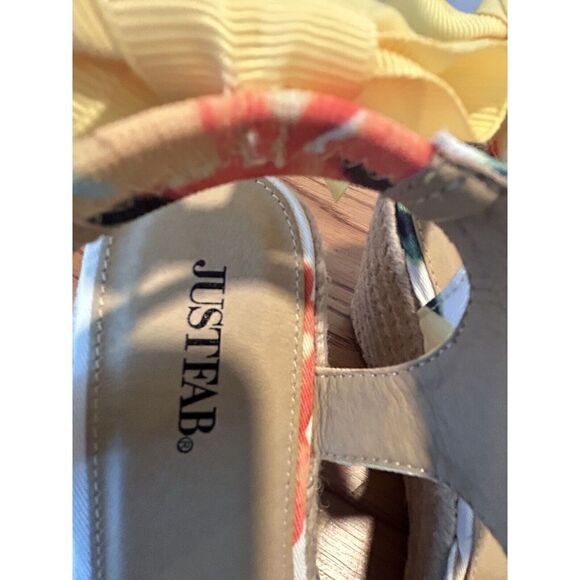 JustFab Espadrille -Wedges- Women’s Size: 7.5 - Yasmin Size-Color  Lemon - Picture 10 of 12